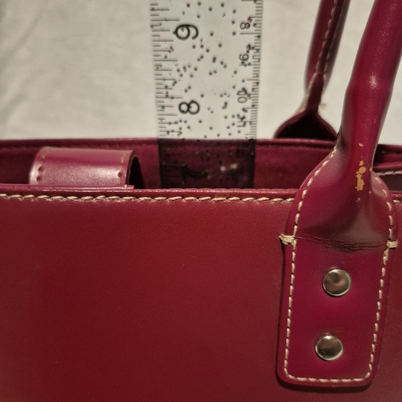 Vintage Wilsons Leather Satchel Handbag Purse Red - Picture 8 of 9